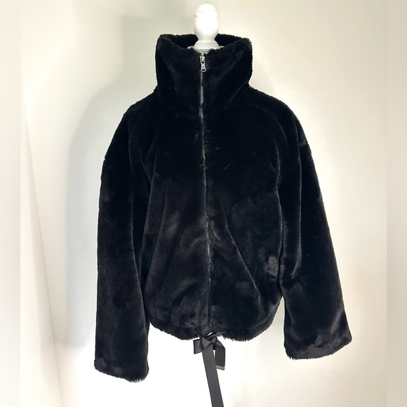 Rebecca Minkoff “Bridget” Faux Fur Jacket in Black - Picture 7 of 16